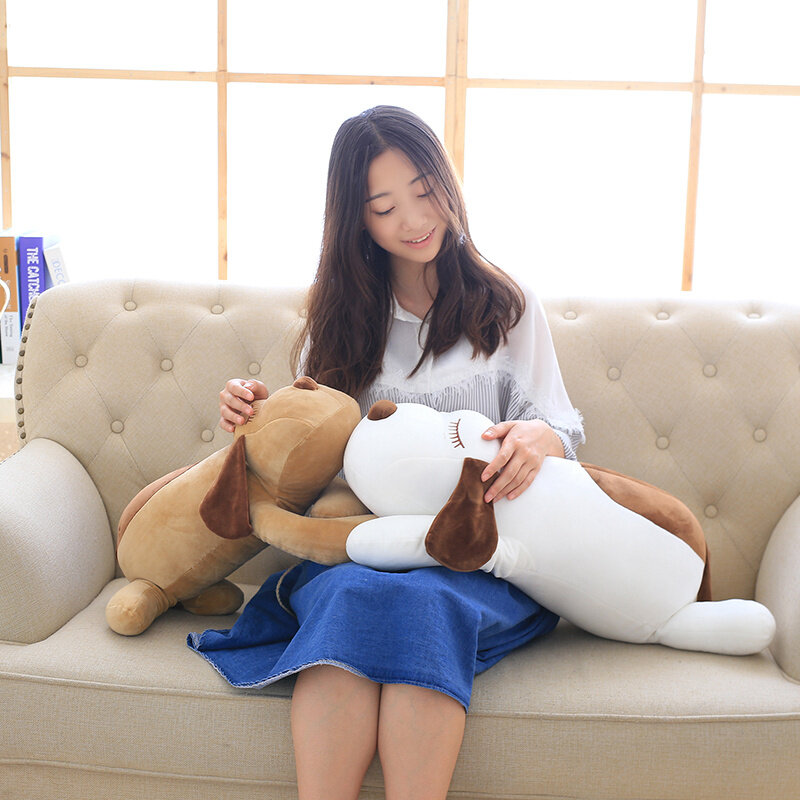 Software accovacciato cane ragazzo cartone animato grande cane ragazzo cucciolo peluche cuscino morbido cuscino grande regalo di compleanno