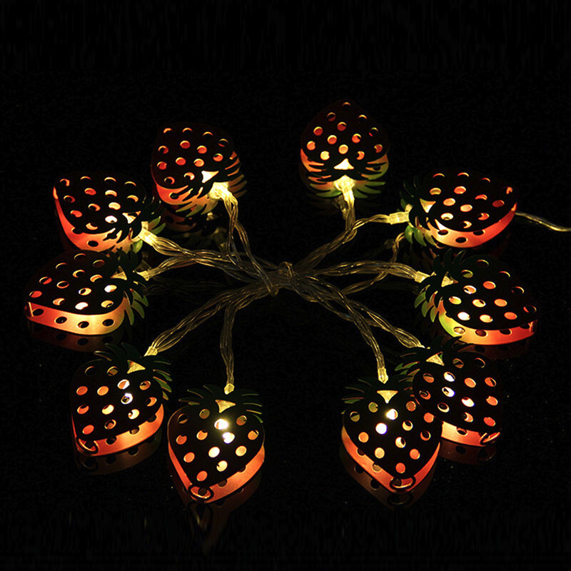 Vintage Iron LED Fairy Lamps LED String Lights Fairy Lights Pineapple Banana Strawberry Lamps Christmas Garden Party Decor
