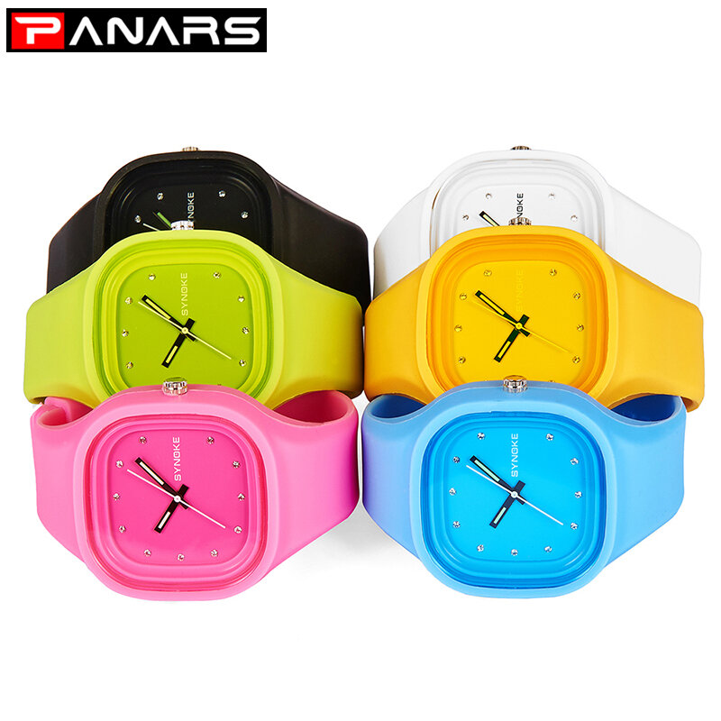 PANARS-Relojes de pulsera de silicona para niños, pulsera de cuarzo informal de marca de lujo, regalo para estudiantes y niñas