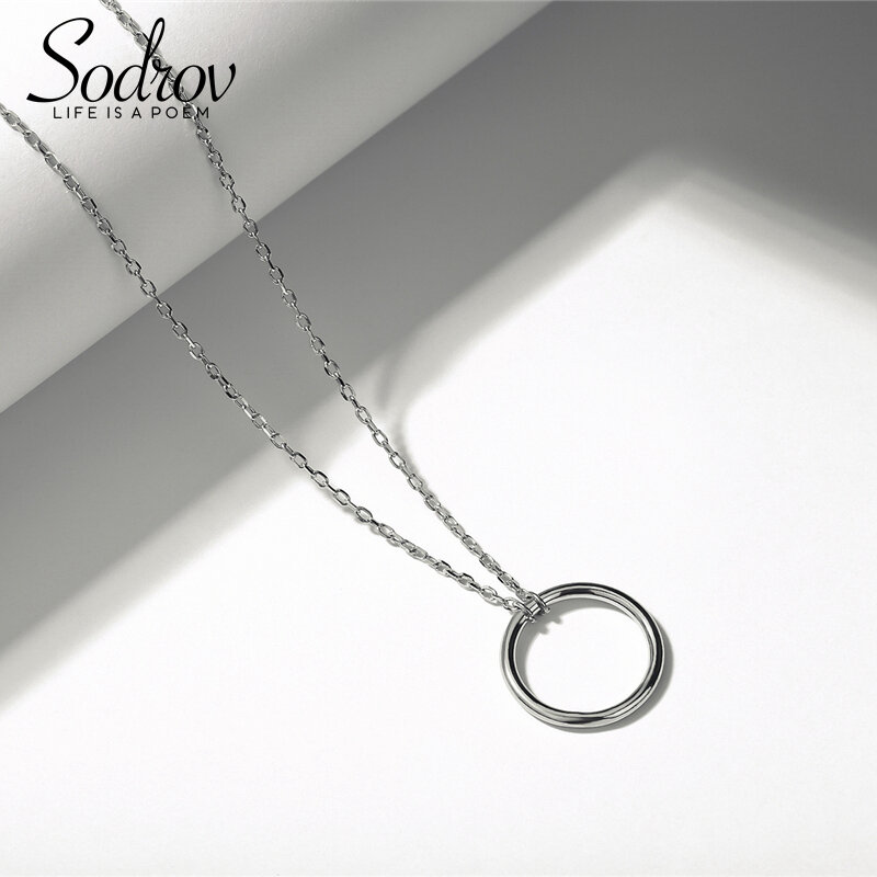 Sodrov 925 Sterling Silver Interlocking Infinity Circles Necklace For Women Silver 925 Necklace
