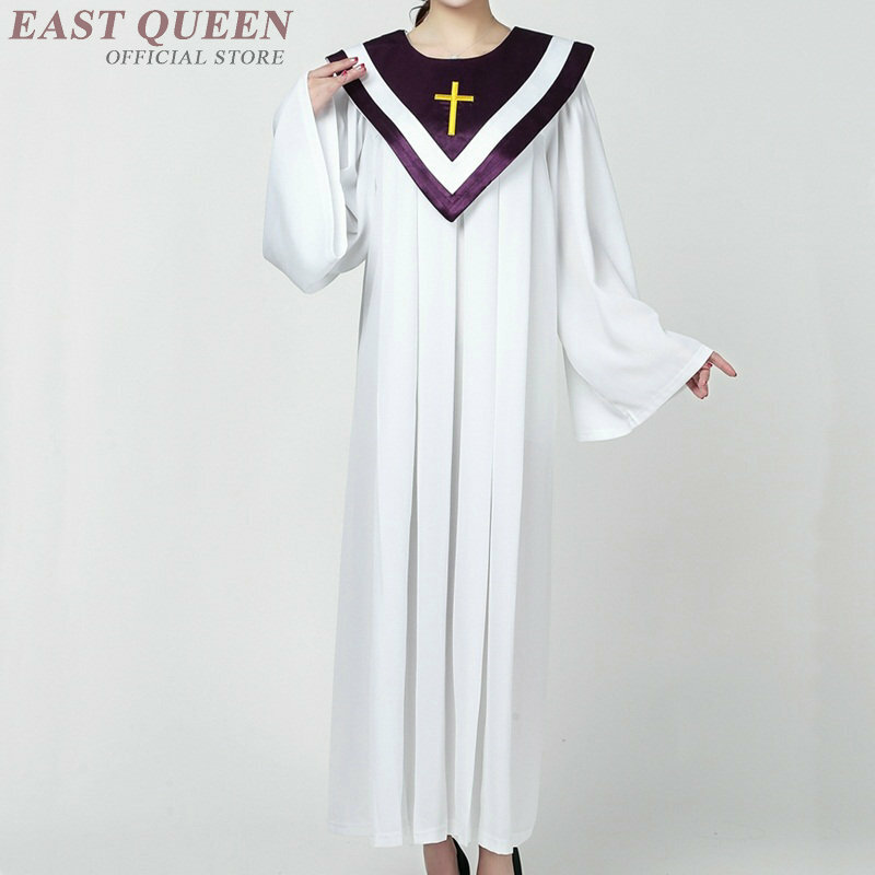 Trajes de clero para adultos, disfraz de sacerdote, vestidos de iglesia de Coro, ropa islámica, DD1273
