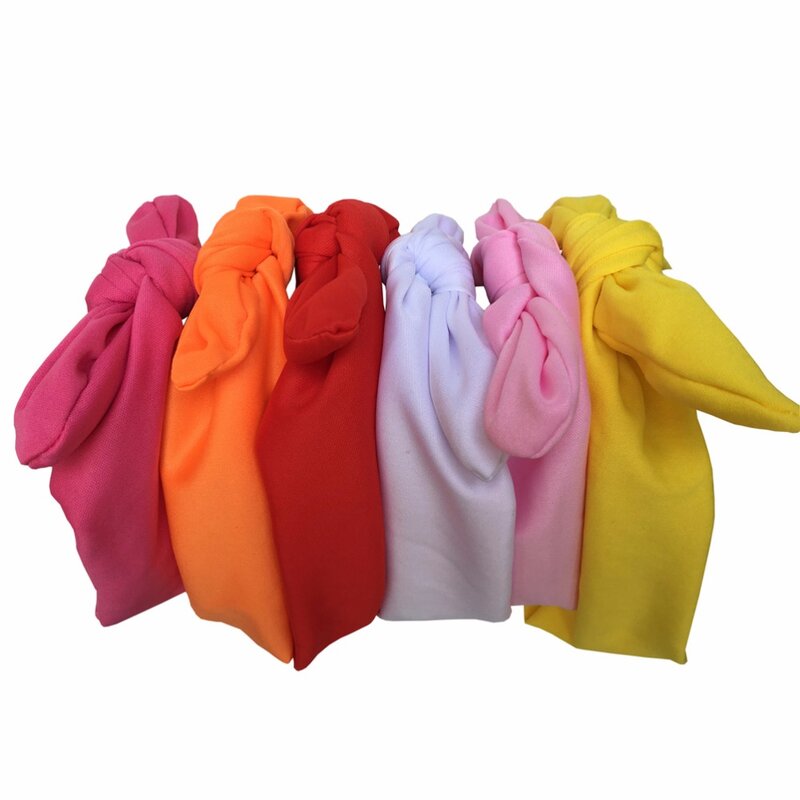 Conjunto de 6 piezas turbante de algodón para niños con nudo para cabeza de conejo A152-6