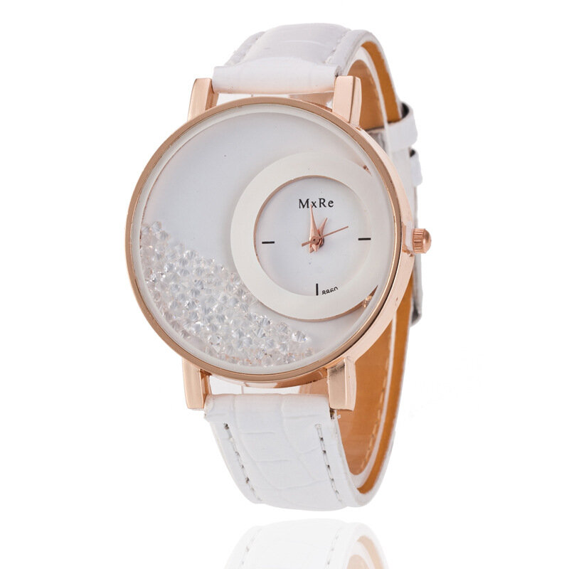 Reloj de cuarzo de cristal de cuero de marca de lujo para mujer pulsera de moda reloj de pulsera reloj femenino