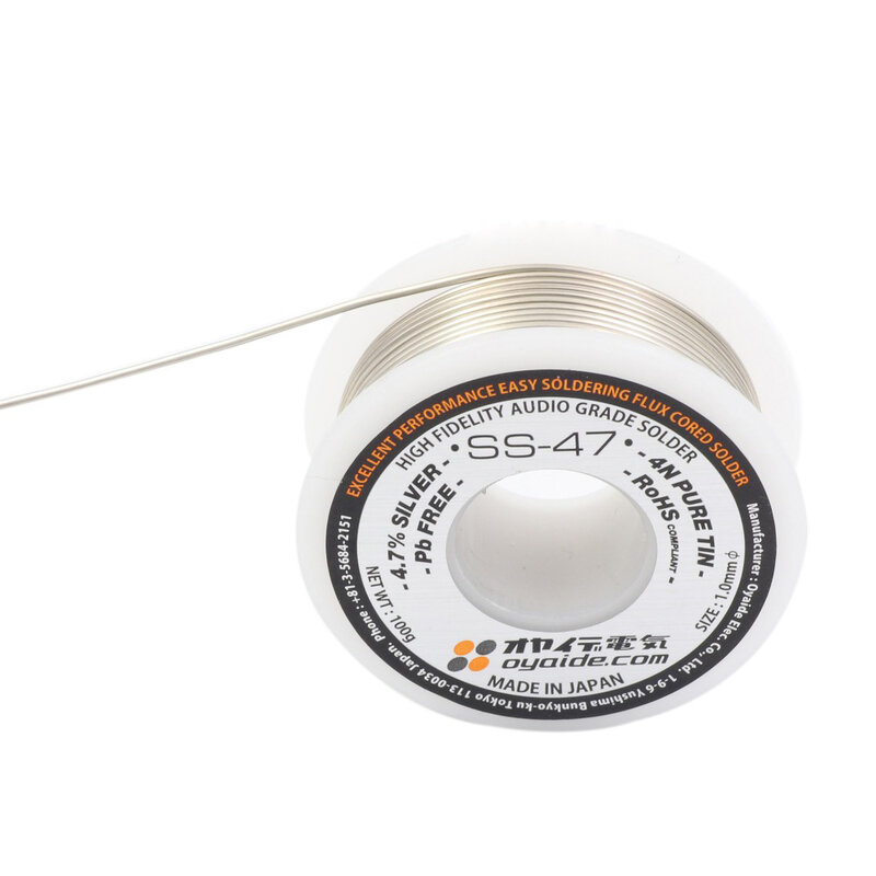 Серебряный припой Oyaide 4.7% Ag, модель 1,0 мм, японская оригинальная проволока для пайки, сварочный провод для DIY HiFi