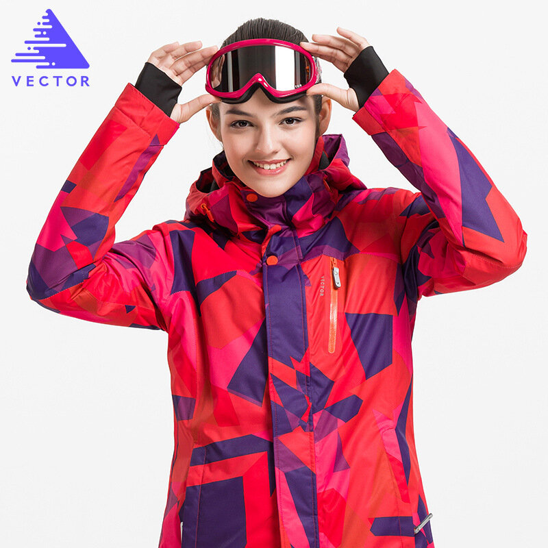 Женская лыжная куртка, уличная спортивная теплая ветрозащитная Водонепроницаемая быстросохнущая дышащая зимняя женская куртка для сноубо...
