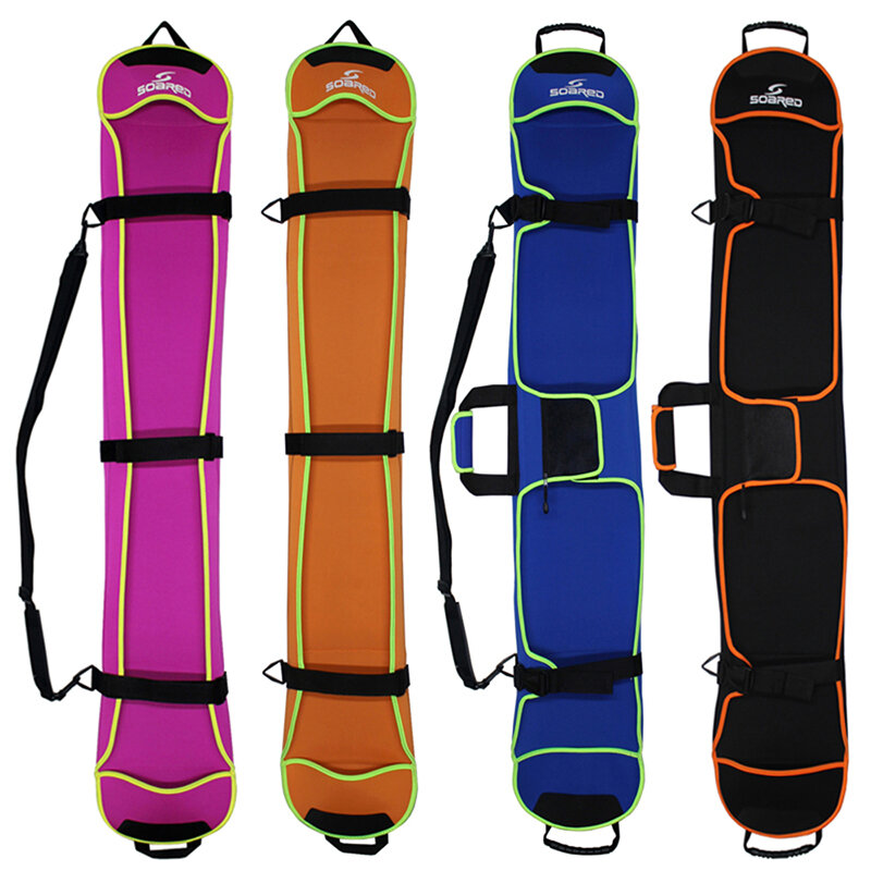 Bolsa de esqui de snowboard 135-155cm, proteção para monoplaca resistente a arranhões meia capa de proteção para bolinho de pele, ski, 4 cores