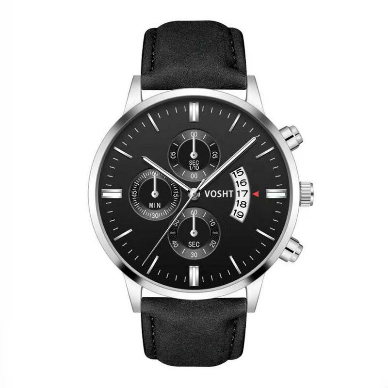 2020 relogio masculino relógios masculinos moda esporte caso de aço inoxidável pulseira couro relógio de quartzo relógio de pulso negócios reloj hombre