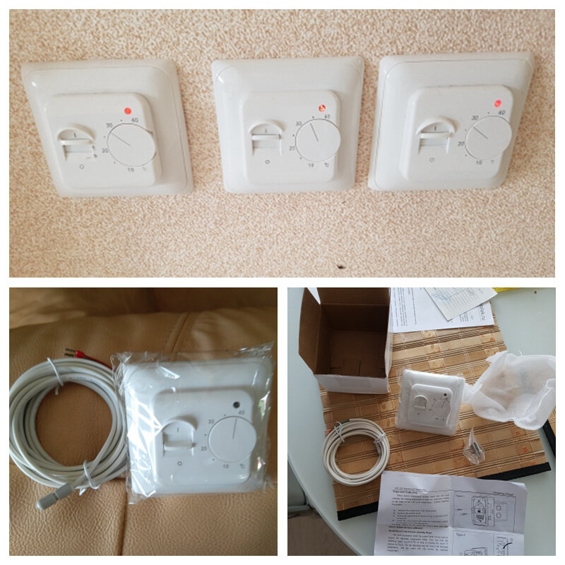 Thermostat mécanique de chauffage au sol, 16a AC 230V, régulateur de température électronique de chauffage retardateur PCV