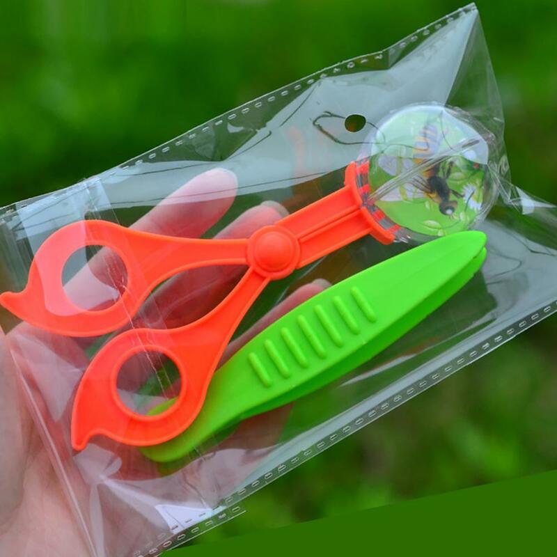 2Pcs/Set Bug Insect Catcher Scissors Tongs Tweezers Clamp Biology Study Tools Set Toy Plastic Nature Exploration Toys For Child