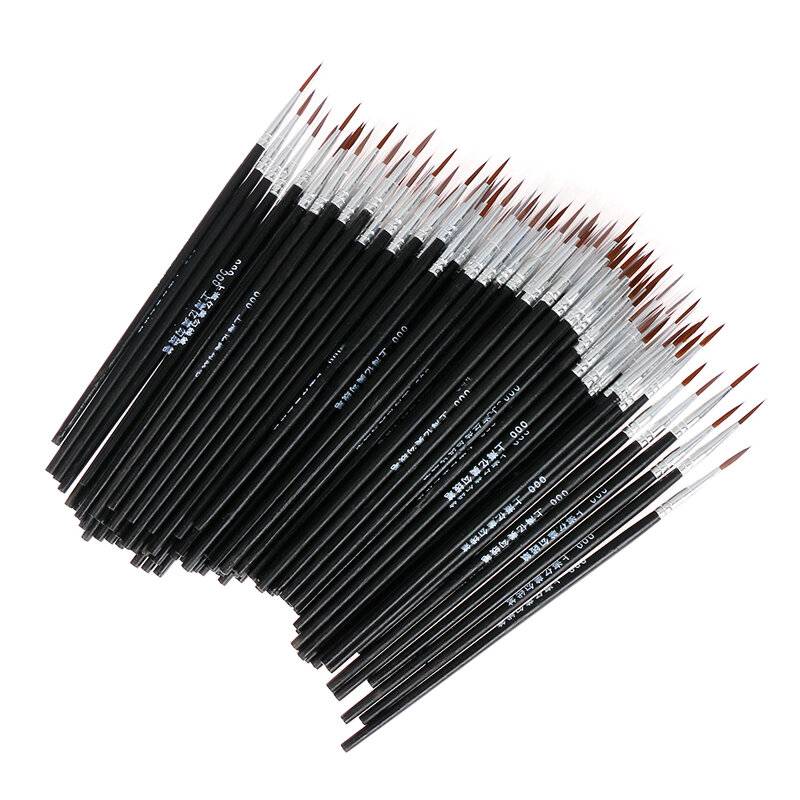 10Pcs/Set Black Fine Hand Painted Thin Hook Line Pen Nylon Brush Acrylic Painting Pen Drawing Art Pen Paint Brush Art Supplies