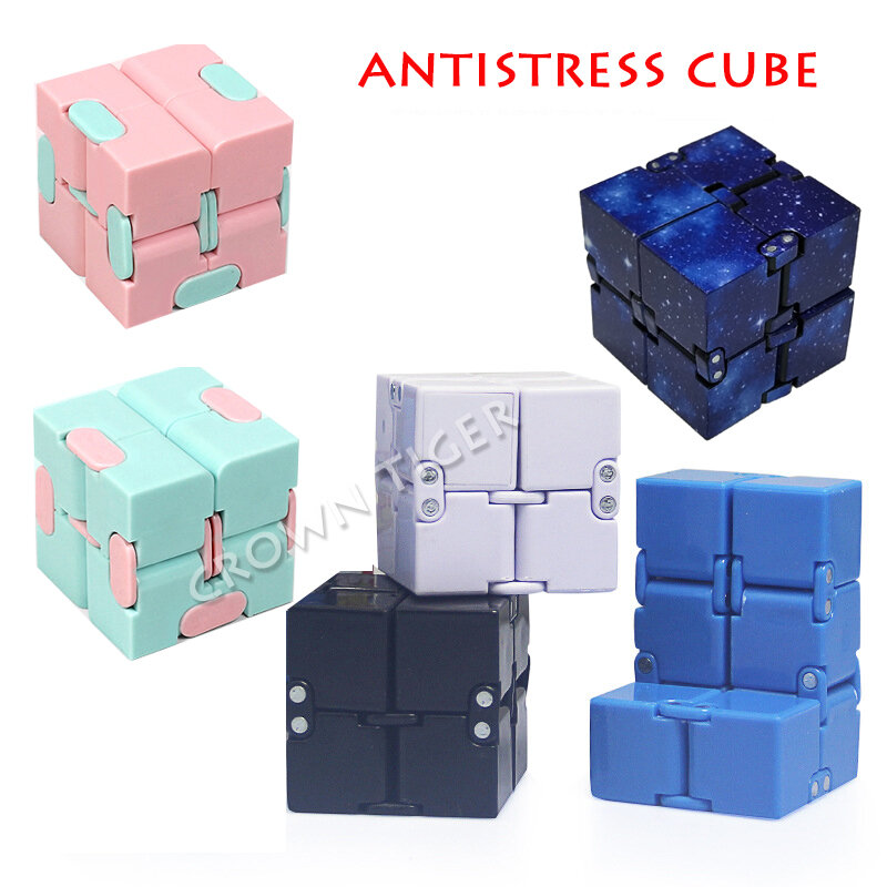 Cubo mágico antiestresse infinito 2019, cubo mágico de escritório com quebra-cabeça cúbico para alívio do estresse, autismo, brinquedo de relaxar para adultos