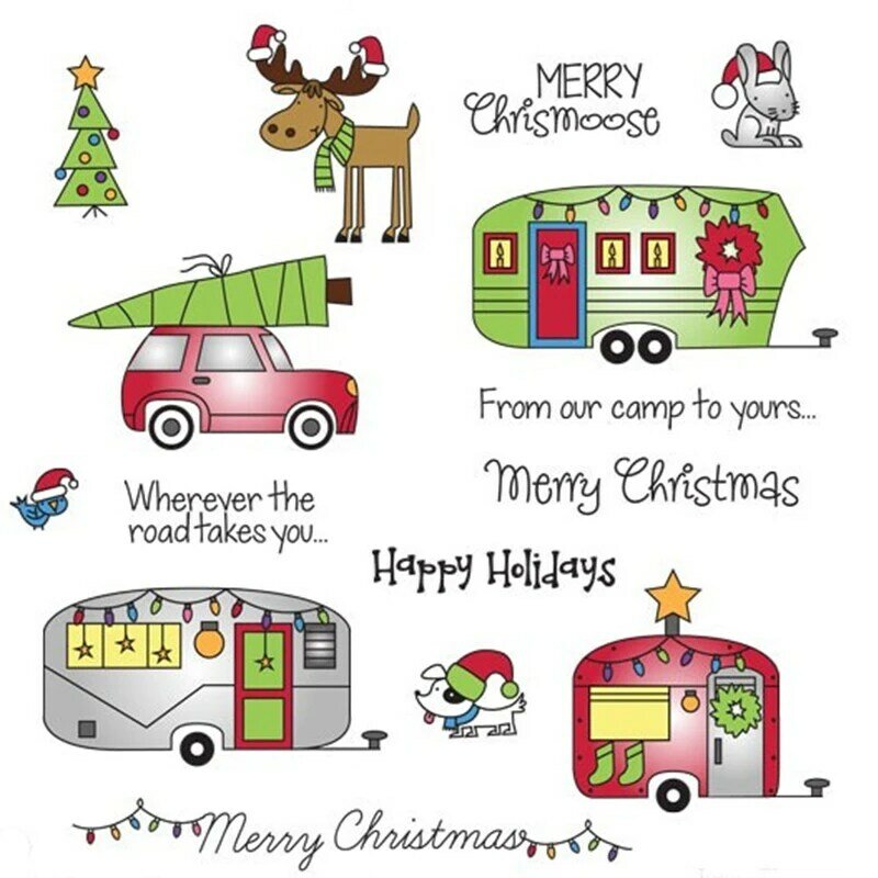 Merry Christmas Clear Silicone Stamp DIY Scrapbooking Embossing Card Photo Album Making Background Decoration Template