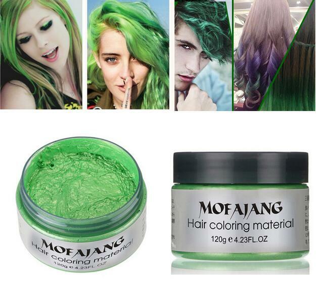 Mofajang cera de coloração de cabelo 120g, cinza prata, forte fixação, temporária, gel de lama, fácil lavagem, estilização de cor de cabelo