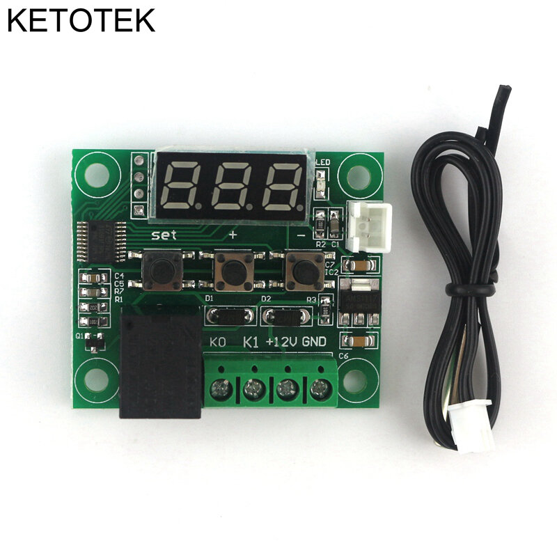 Thermostat numérique 12V DC, commutateur de température de refroidissement thermique, panneau de commutation de contrôle de température Miniature