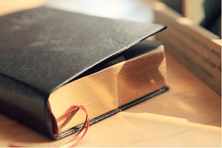 Bloco de notas vintage de couro, caderno espesso, livro da bíblia, diário, agenda, planejador, escola, escritório, artigos de papelaria