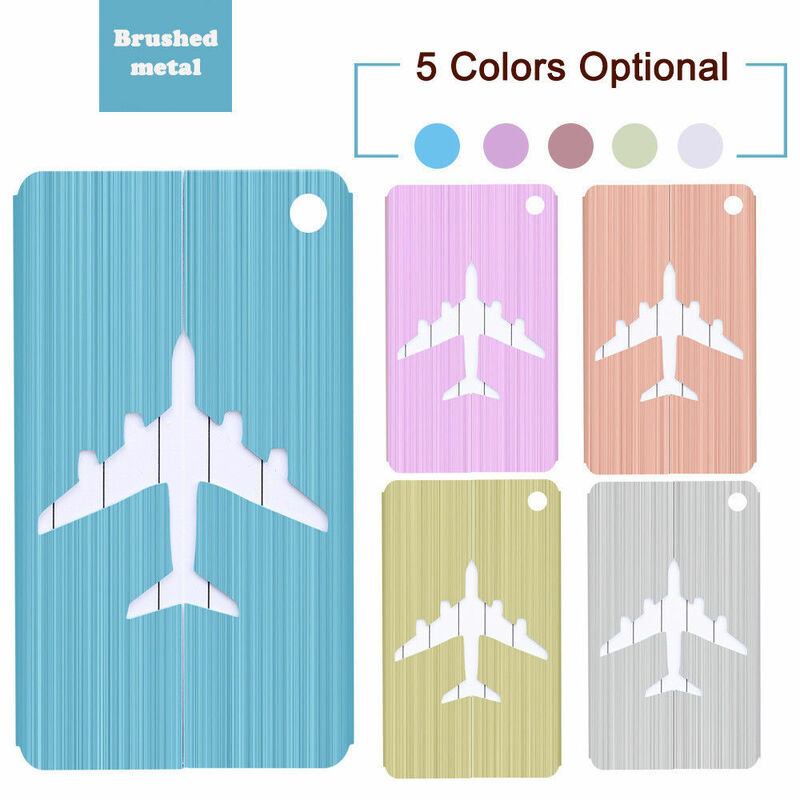 1pc Airplane Shape Brushed Square Luggage Tag Luggage Checked Boarding Elevators travel accessories luggage tag for girls /boys