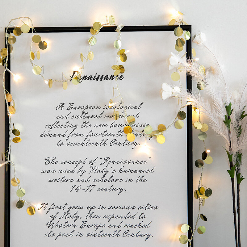 2 متر الذهب بطاقة مصباح ليد سلسلة الزفاف سلسلة الجنية أضواء عيد الميلاد LED فتاة سلسلة ضوء داخلي حفلة جارلاند الإضاءة لوبولي