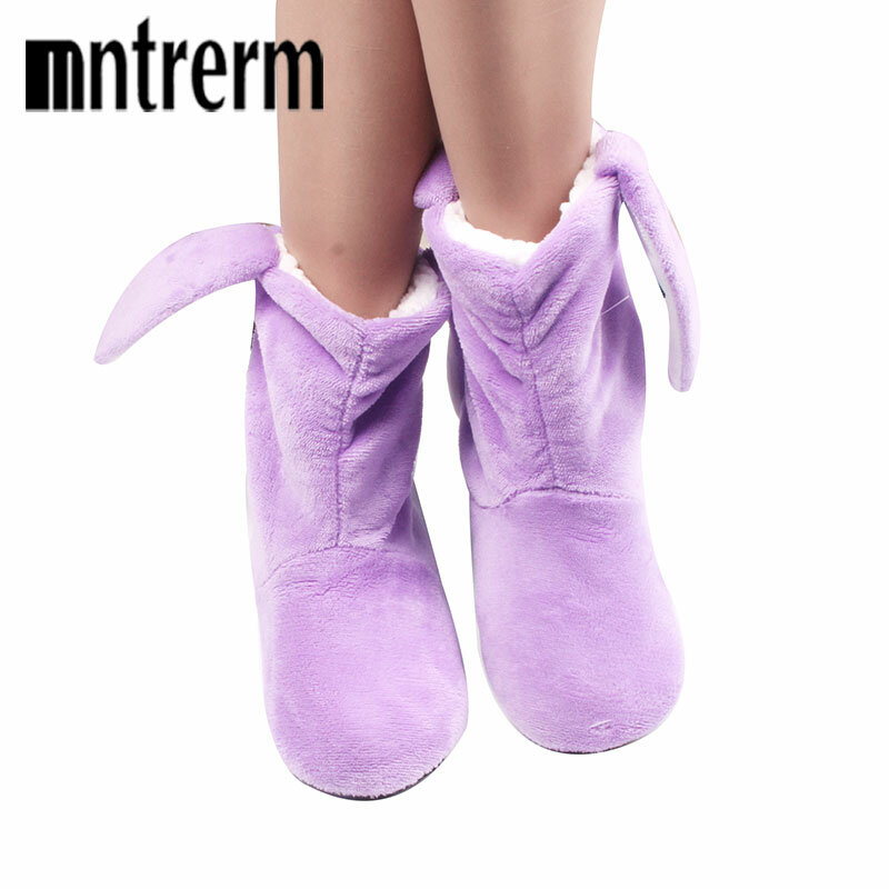 Mntrerm-Zapatillas de casa cálidas para mujer, pantuflas de felpa, zapatos para el hogar, invierno, 2020