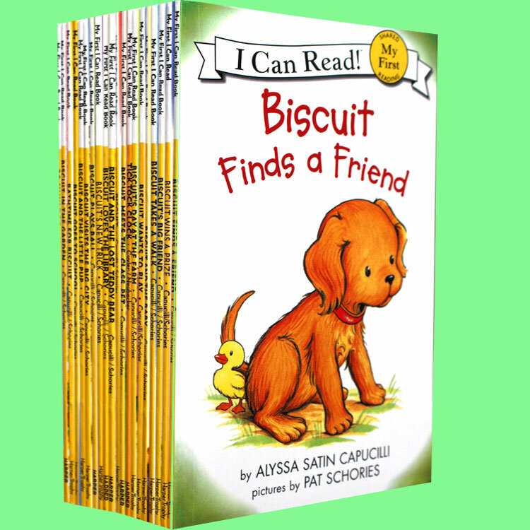 Juego de libros con dibujo de Biscuit para bebé, libro de cuentos para niños, libro de lectura en inglés, 18 libros