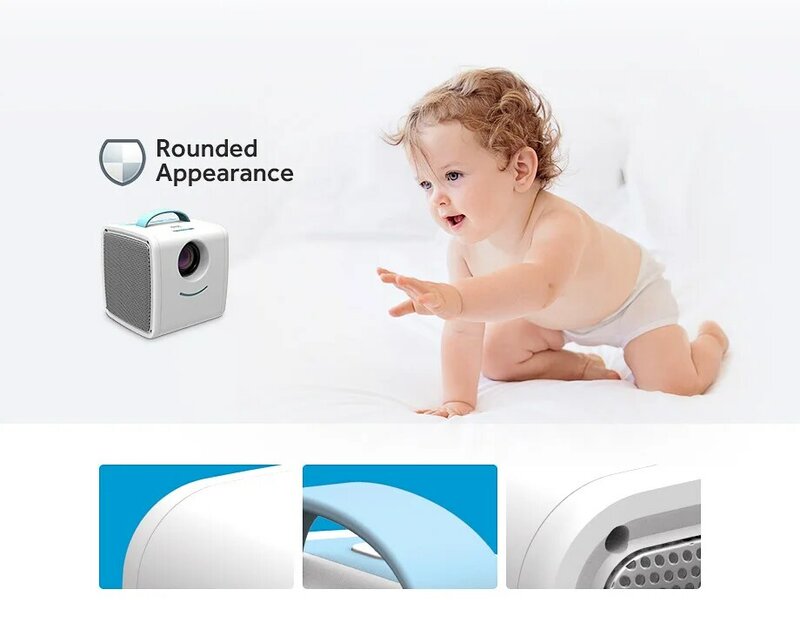 ByJoTeCH Q2 Projector Portable Projector Family Children Education Supporting USB HDMI TF AV