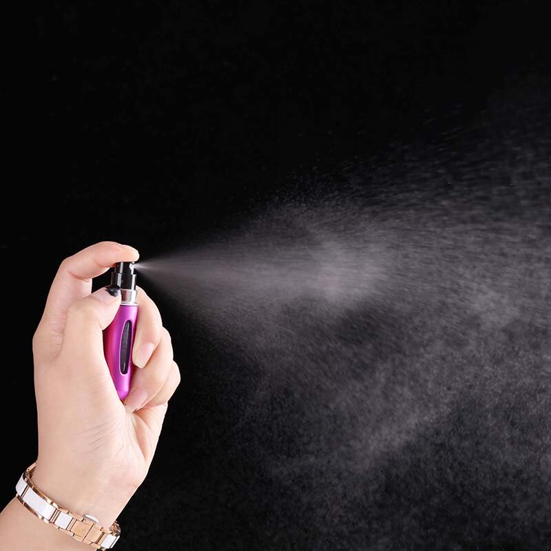 Flacon avec vaporisateur vide en aluminium pour contenir du parfum, 5 ml, atomiseur, spray, contenant pour eau de cologne