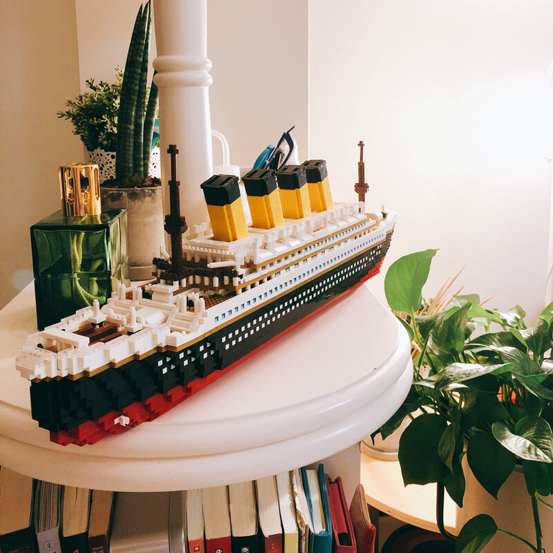 Clássico filme titaniced grande navio de cruzeiro barco 3d modle diy micro mini blocos tijolos montagem diamante edifício brinquedo coleção