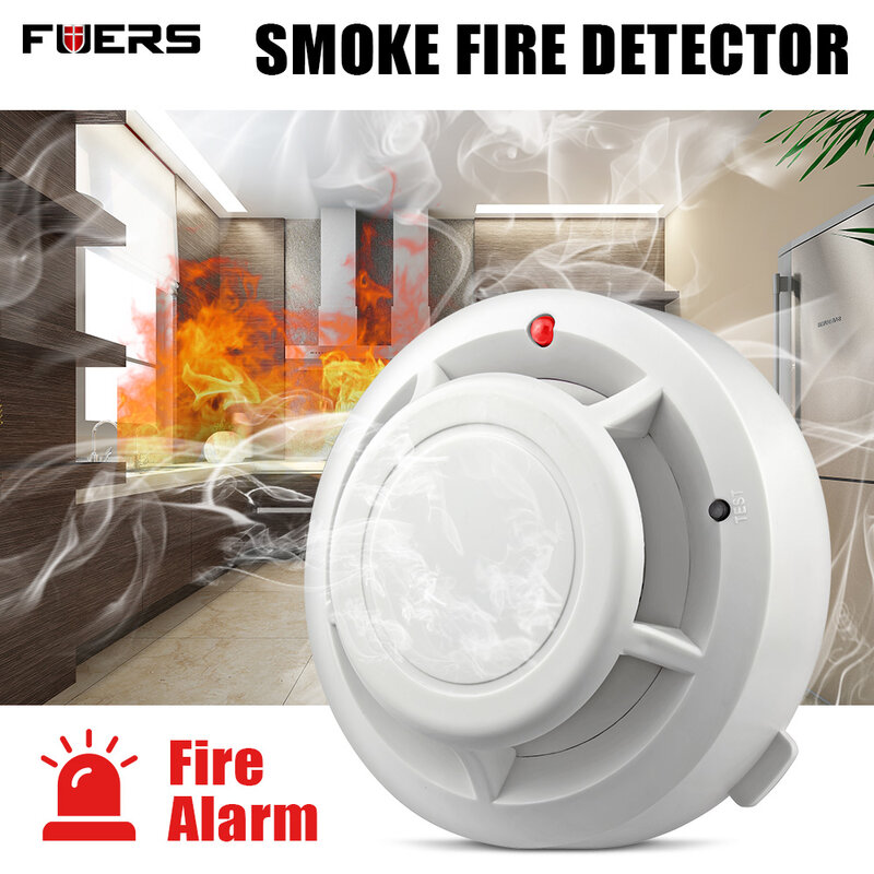 FUERS calidad independiente de humo alarma fuego Detector sensible seguridad inalámbrica en casa alarma Sensor Detector de humo equipo de fuego