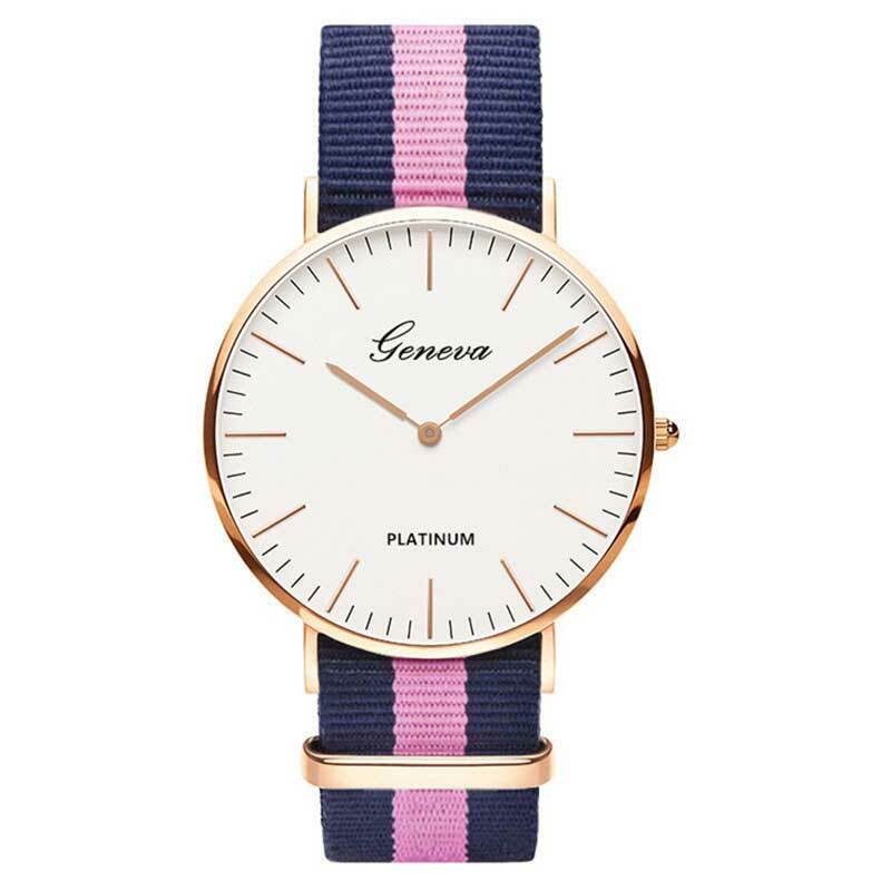 Gran oferta estilo de cuarzo Unisex relojes amantes reloj de pulsera de Nylon correa de reloj de las mujeres de los hombres relojes de moda Casual reloj hombre