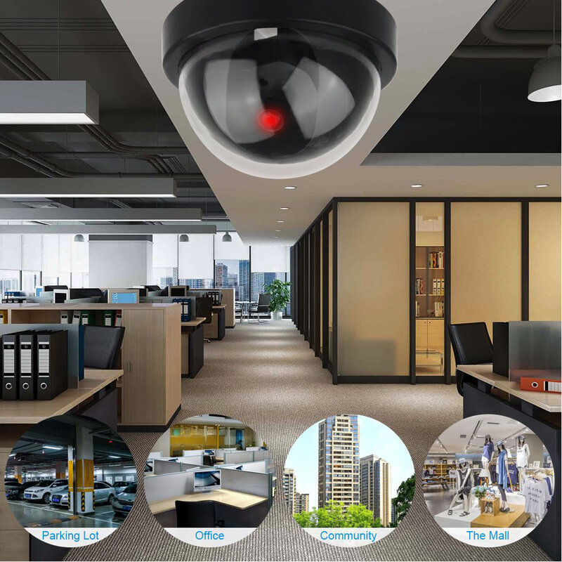 高品質のミニドームカメラ,2個,ダミーcctvカメラ,点滅ledビデオ監視,家庭用およびオフィス用の安全カメラ