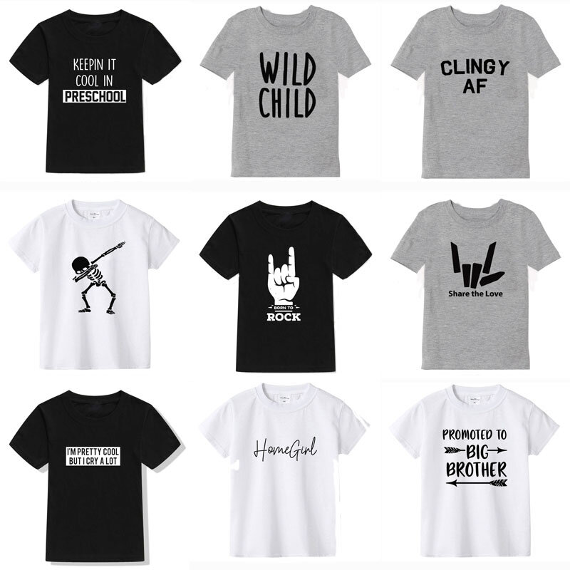 Camiseta con estampado para niños y niñas, Camisa de algodón de manga corta, ropa de marca, novedad de verano, 2022