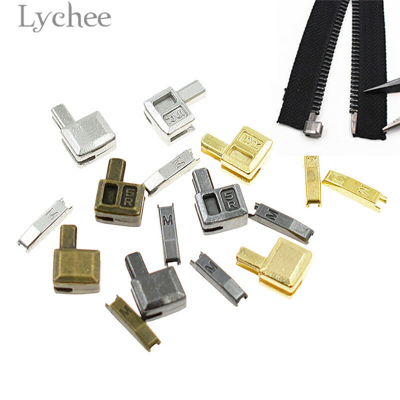 Lychee Life-مجموعة سدادة بسحاب ، 10 قطع ، إصلاح المعادن ، طرف مفتوح ، ملحقات خياطة الملابس ، DIY