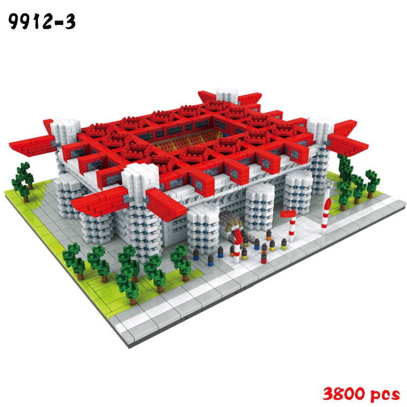 2020 Sepak Bola Old Trafford Camp Nou Bernabeu San Pak Stadion Real Madrid Barcelona Club Berlian Blok Bangunan Mainan Hadiah