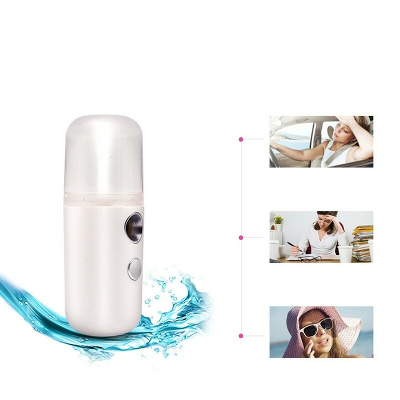 Humidificador Facial Mini, portátil, ultrasónico, humidificador, vaporizador Facial, recargable por USB