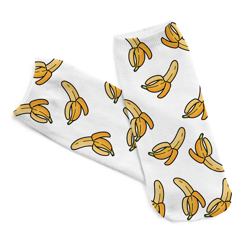 Хлопковые носки для бега, желтые женские носки из полиэстера с 3d Цифровым принтом, J2275 0,03 кг (0,07 фунта)