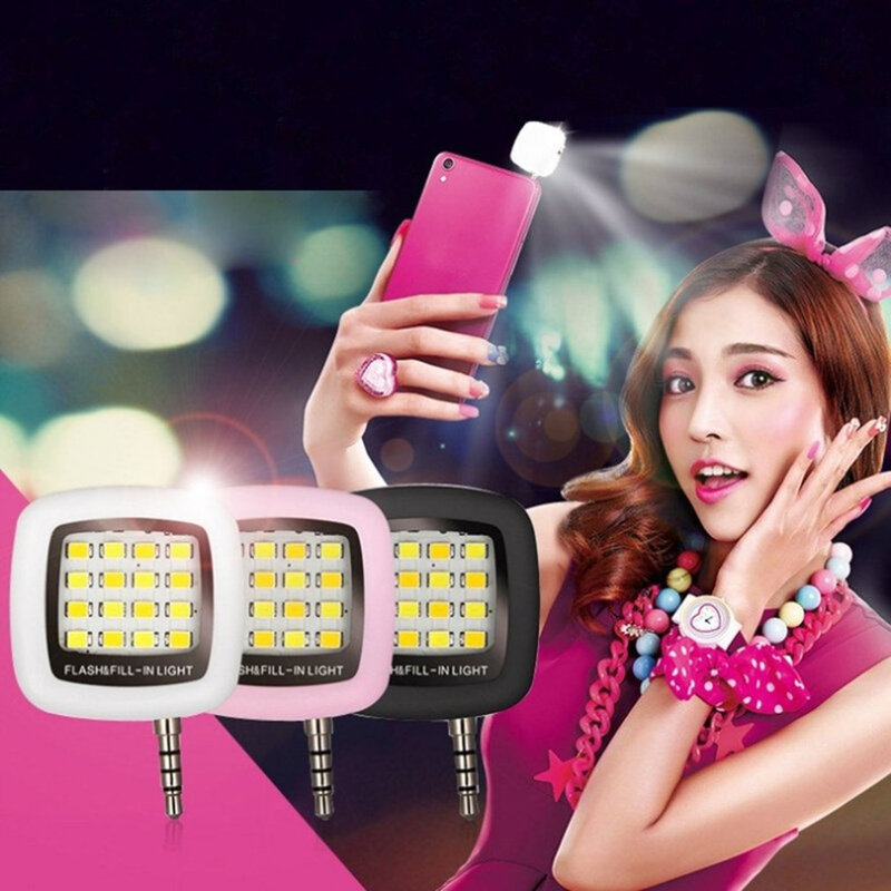 Selfie LED 링 플래시 라이트 휴대용 범용 휴대 전화 Selfie 램프 링 클립 파티 여행 사진 조명 Xiaomi 삼성