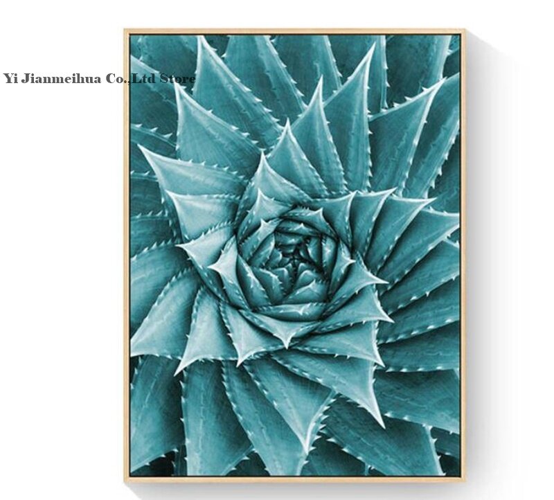 캔버스 페인팅 거실 cuadros decoracion 북유럽 포스터 녹색 알로에 즙이 많은 식물 modern minimalist modular pictures
