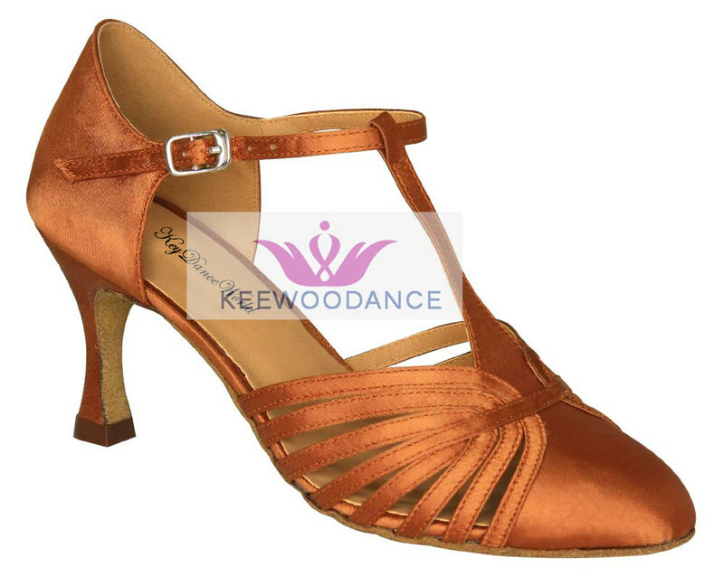 KeeWooDance Tan satin huśtawka nowy darmowa wysyłka dobrej jakości szpilki salsa damskie taniec nowoczesny balowy buty do tańca buty ślubne