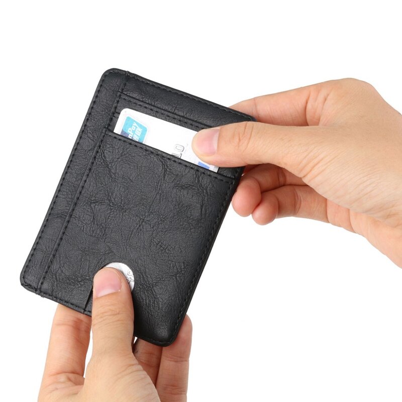 Portafoglio in pelle sottile con blocco RFID porta carte di credito porta carte di credito per uomo donna 2020 borsa moda 11.5x8x0.5cm