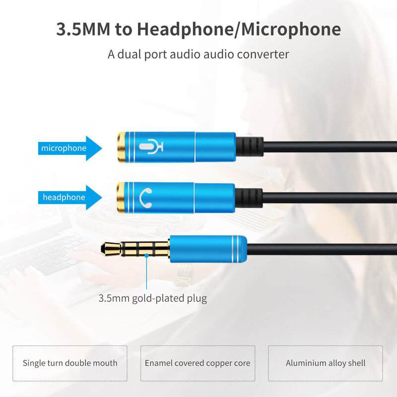 2RCA к 3,5 микрофонный Aux кабель для наушников для ноутбука 1 папа 2 Famle аудио кабель комбинированный удлинитель мобильный аудио адаптер сплитте...