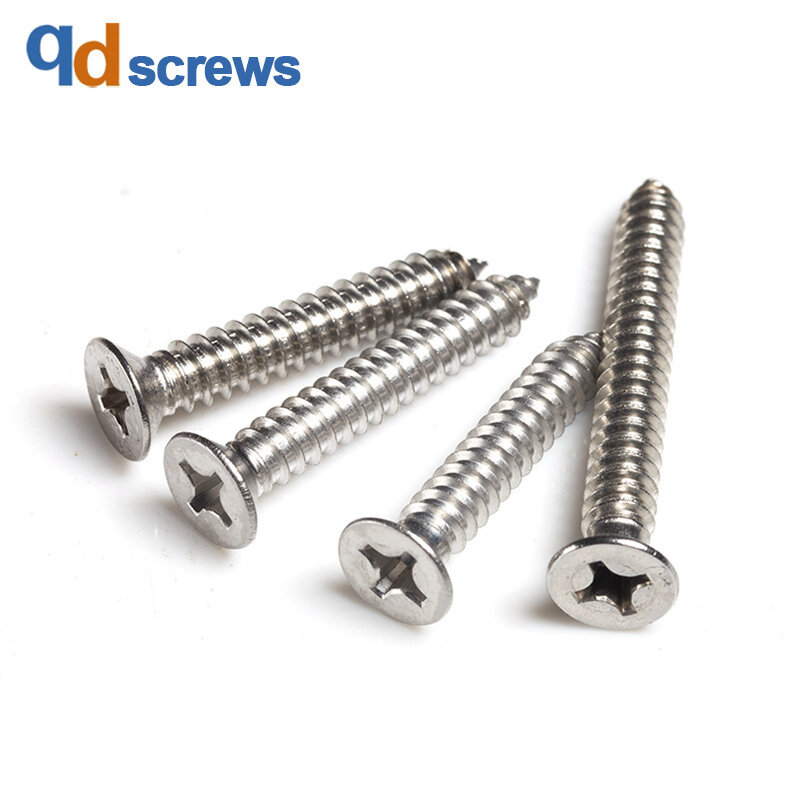 304 M1M1.2M1.4M1.7M2.2M3 Cross recessed countersunk head tapping screws self-tapping Phillip flat screw GB846 DIN7982 ISO 7050