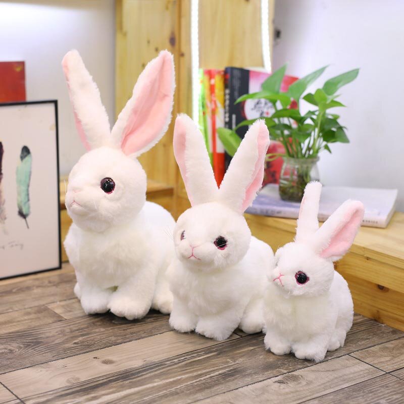 Schöne kleine kaninchen puppe kaninchen weiß kaninchen hochzeit aktivitäten werfen kinder geschenke plüsch spielzeug