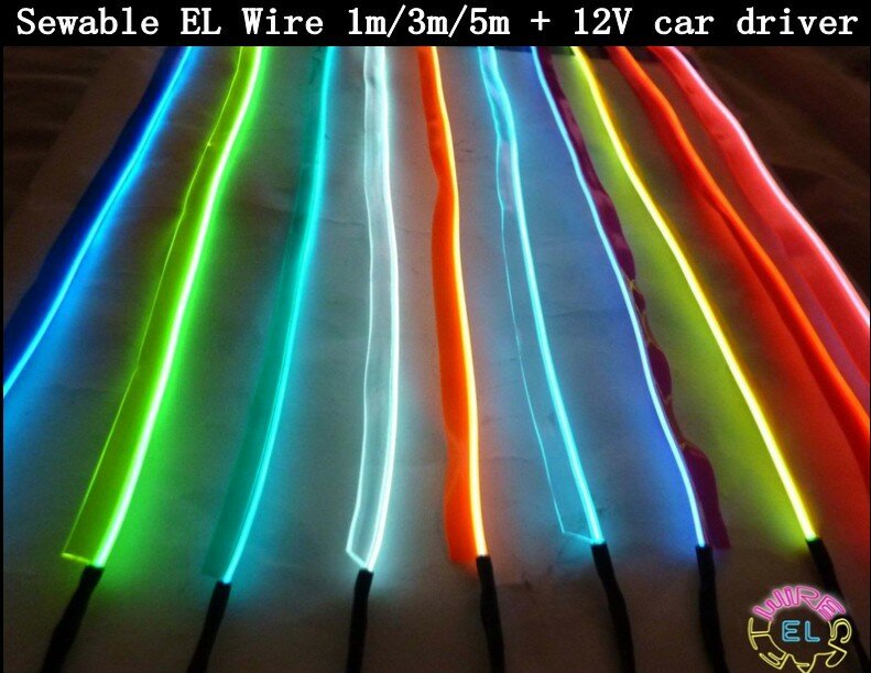 Гибкая светодиодная неоновая лента EL Wire, 6 мм светильник 3 в, 5 В, 12 В