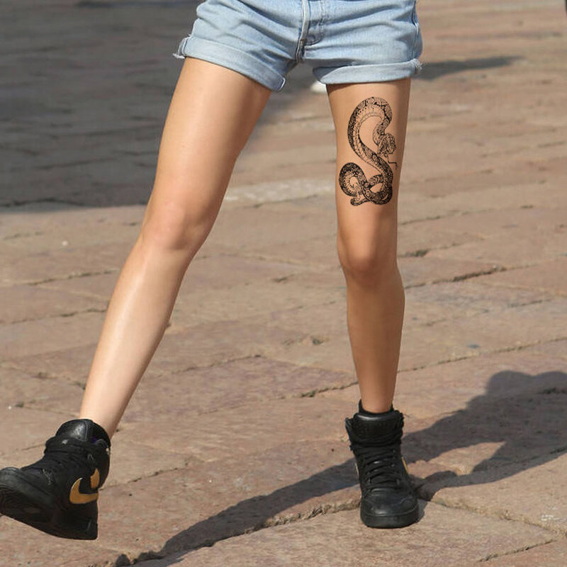 Wzór węża tatuaż Drukowanie pończochy
