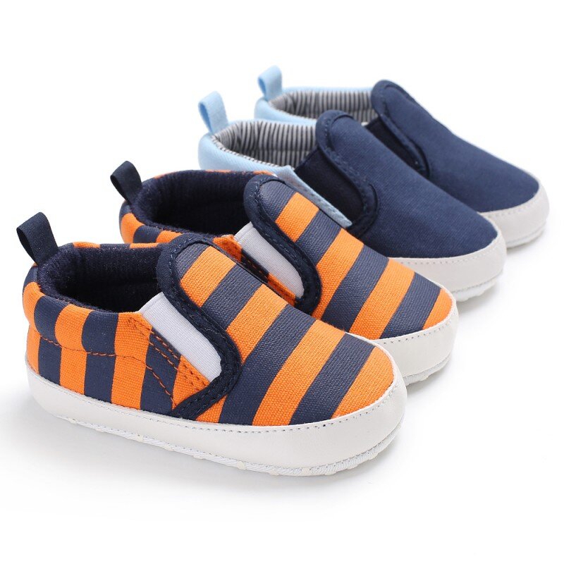 Zapatos de primavera para bebés, niñas y niños, zapatos suaves de algodón a rayas para primeros pasos para recién nacidos, Otoño, 2019