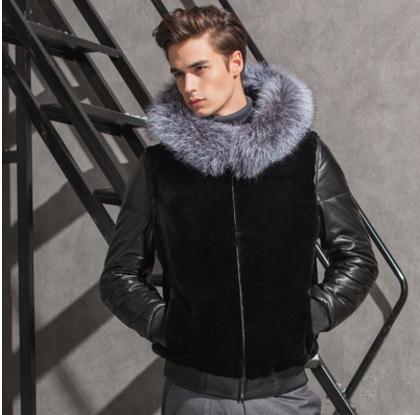 S/6xl masculino com capuz retalhos de couro falso casacos de pele inverno quente outono outwears pele dos homens lazer imitação casacos k797