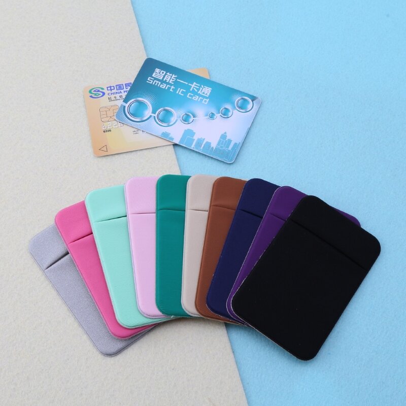 THINKTHENDO Mobile Phone Credit Card Wallet Holder Pocket Stick-On Adhesive Elastic Tool Ultra-slim Self Adhesive Holder
