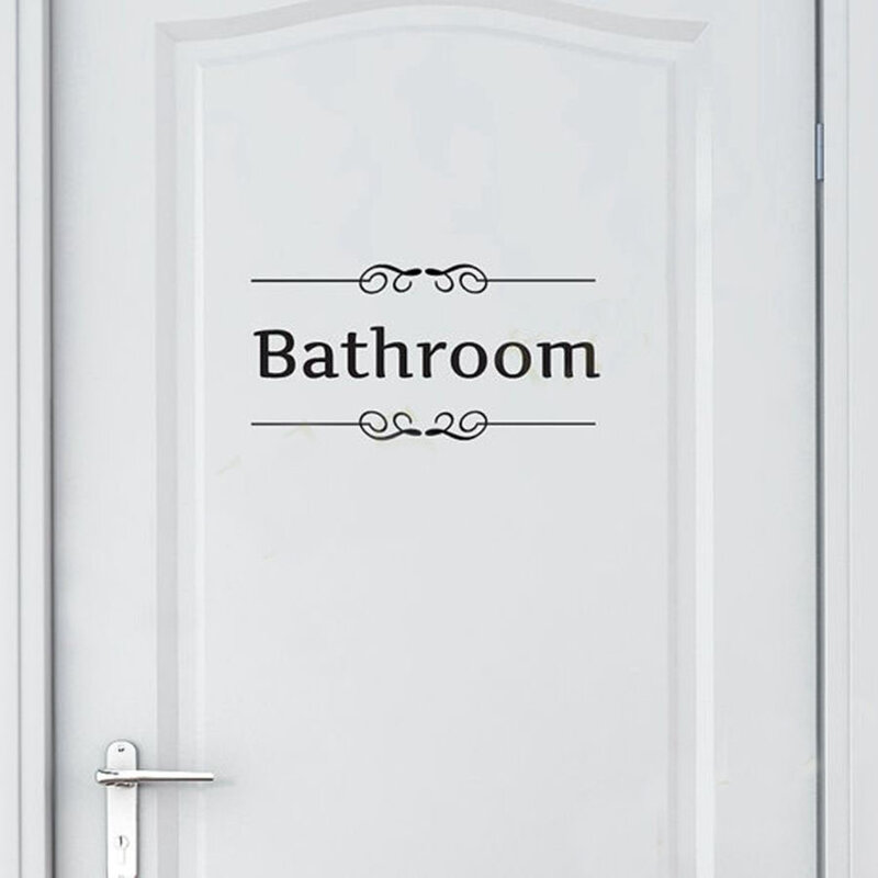 Adesivo de parede do vintage decoração do banheiro toalete porta vinil decalque transferência decoração do vintage citação arte da parede