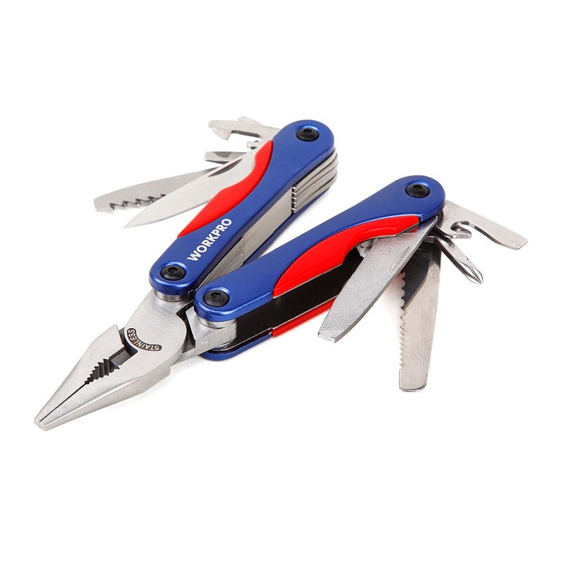 WORKPRO 12/15 in 1 Multi Tool Zangen/Messer Tasche Folding Werkzeuge Outdoor Camping Überleben Getriebe