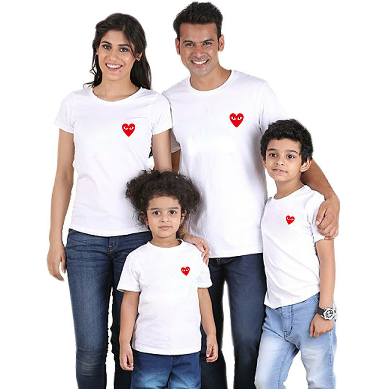 家族マッチングシャツミニー半袖漫画トップス父母息子娘マッチング服ファミリールックミッキーシャツ