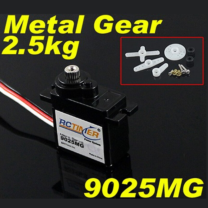 Rctimer-Servo de engranaje de Metal, TS-9025MG, 9g, 2,5 kg, 0,09, 9025MG